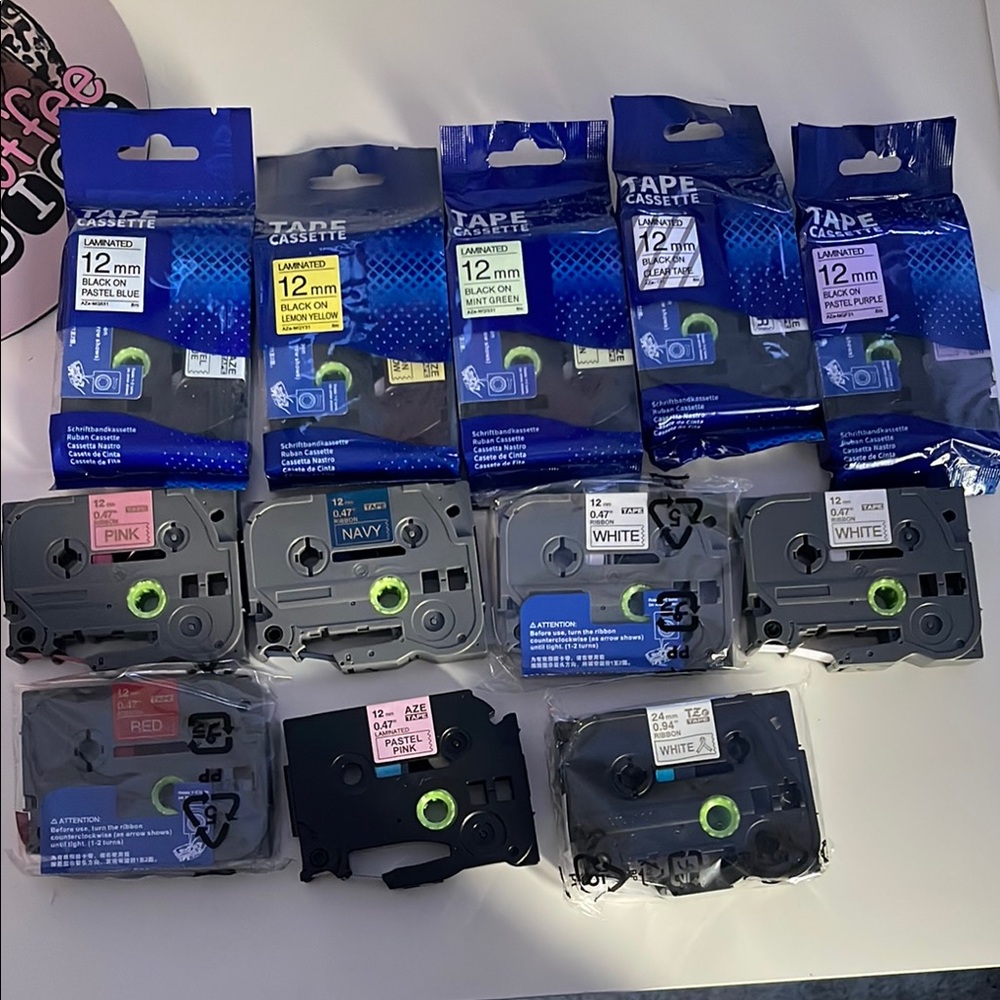 Assorted Label Tape And Ribbon Cassettes